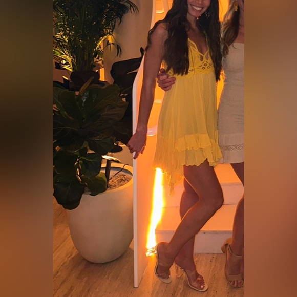 Free People Adella Slip Dress yellow size XS - Picture 12 of 13
